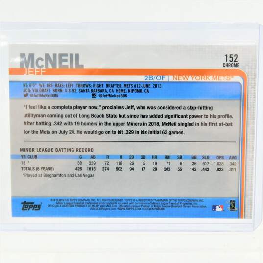 2019 Jeff McNeil Topps Chrome Rookie Mega Box X-Fractor NY Mets image number 3