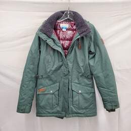 Columbia WM's Thermal Insulated Green Hooded Zipper Parka Size S