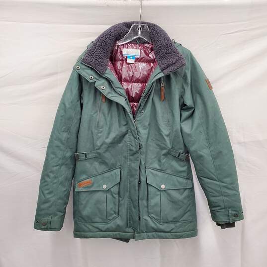 Columbia WM's Thermal Insulated Green Hooded Zipper Parka Size S image number 1