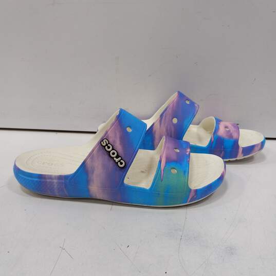 Crocs Unisex Classic Tie-Dye Two Strap Sandals Size Men 9 Women 11 image number 4