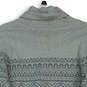 Womens Gray Snowflake Long Sleeve Turtleneck Pullover Sweater Size Large image number 4
