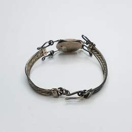 Mexico Lol Sterling Silver Onyx 6 1/2" Bracelet Damage 17.8g alternative image