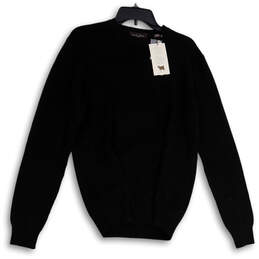 NWT Mens Black Crew Neck Long Sleeve Knitted Pullover Sweater Size Medium alternative image