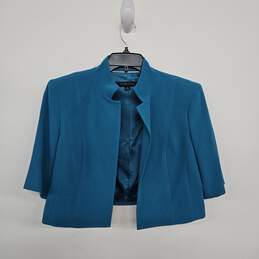 Blue Crop Top Short Sleeve Blazer