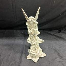 Ivory Colored Roses & Fairy Statue