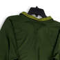 Mens Green Long Sleeve Mock Neck Quarter Zip Pullover Activewear T-Shirt Size M image number 3