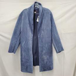 NWT WM's Tahari Faux Leather Slate Blue Coat Size 1X