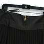 Womens Black Pleated Welt Pocket Back Zip Short A-Line Skirt Size 8 image number 3