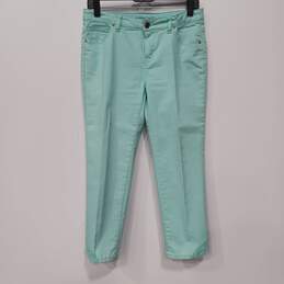 Cherokee Juniors Mint Skinny Jeans w/ Lace Ankle Accents Size 16