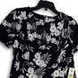 NWT Womens Blue White Floral Short Sleeve Back Zip Sheah Dress Size 14 image number 3