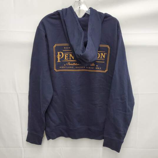 NWT Pendleton MN's Graphic Heritage Dark Blue Logo Hoodie Size S/P image number 2