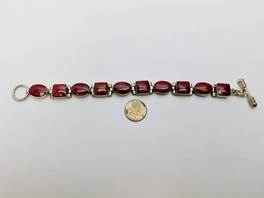 Artisan 925 Red Jasper Chunky Toggle Bracelet 46.3g image number 5