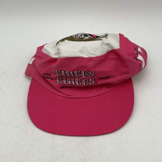 Circus Mens Pink White Adjustable Las Vegas Casino Baseball Hat One Size image number 1