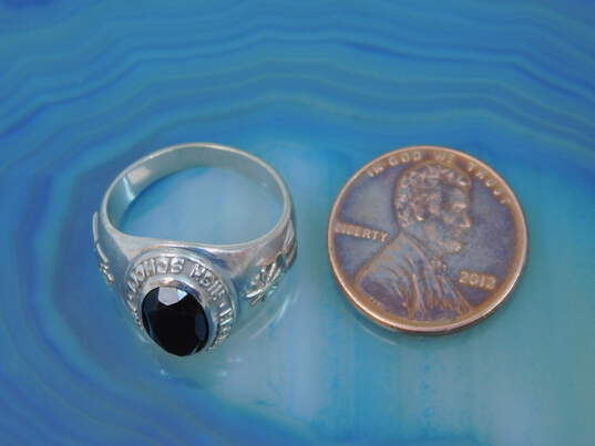 VNTG 10k White Gold Black Glass Ring 6.5g image number 4