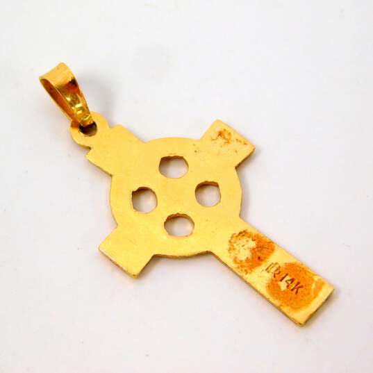 14K Yellow Gold Cross Pendant 1.7g image number 4