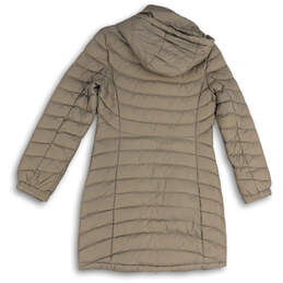 Womens Beige Long Sleeve Packable Down Fill Full-Zip Puffer Jacket Size PS alternative image