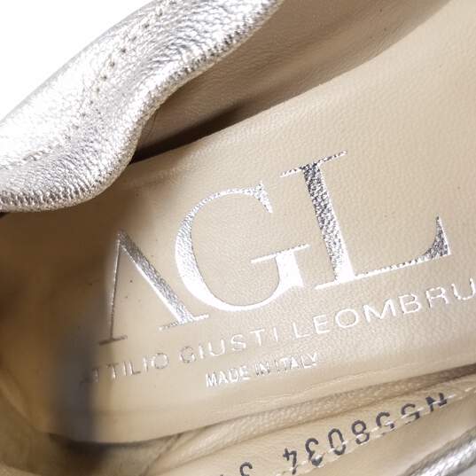 Attilo Giusti Leombruni Women's Silver Leather Flats Size 4 image number 7