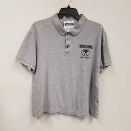 Mens Gray Heather Short Sleeve Collared Casual Polo Shirt Size Large