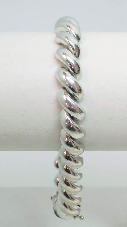 14K White Gold San Marco Chunky Chain Bracelet 12.2g image number 3