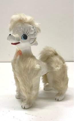 Vintage Poodle Ceramic Figurine White Fur 8 inch Tall Shelf Piece Poodle