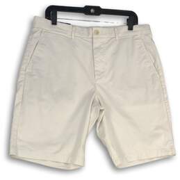 NWT Gap Womens White Flat Front Stretch Pockets Chino Shorts Size 34