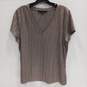 White House Black Market Women's Brown/Gold Metallic Striped Top Size L image number 1