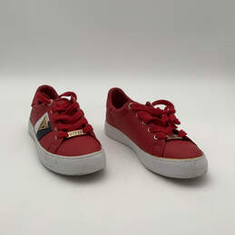 Womens Gwinne Red Leather Round Toe Low Top Lace-Up Sneaker Shoes Size 6.5M alternative image