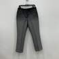 Womens Black Gray Tweed Flat Front Slim Fit Straight Leg Cropped Pants Size 8 image number 1