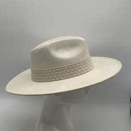 Womens White Gold Shimmer Band Wide Brim Outdoor Fedora Hat One Size alternative image