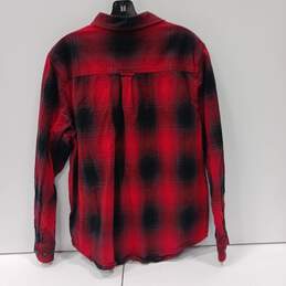 Men's Red & Black Plaid Woolrich Shirt Size L alternative image