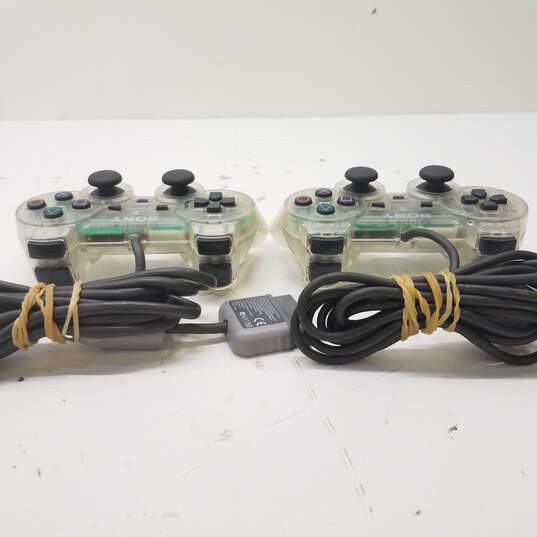 Sony PS1 controllers - Lot of 2, DualShock SPCH-1200 - Crystal image number 5