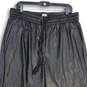 Womens Black Leather Elastic Waist Slash Pocket Jogger Pants Size XL image number 3