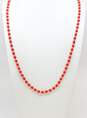 Vintage & Trifari Goldtone Americana Red White & Blue Plastic Beaded Layering Necklaces 84.8g image number 2