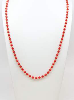 Vintage & Trifari Goldtone Americana Red White & Blue Plastic Beaded Layering Necklaces 84.8g alternative image