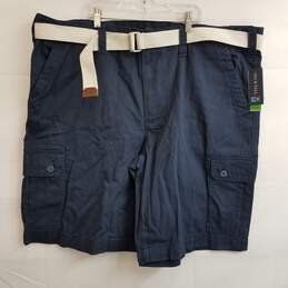 Men's navy cotton cargo shorts with belt size 48 nwt alternative image