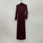 NWT Womens Red Long Sleeve Collared Side Slit Wrap Dress Size Small image number 2