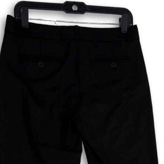 Womens Black Flat Front Slash Pocket Wide Leg Dress Pants Size 6 image number 4