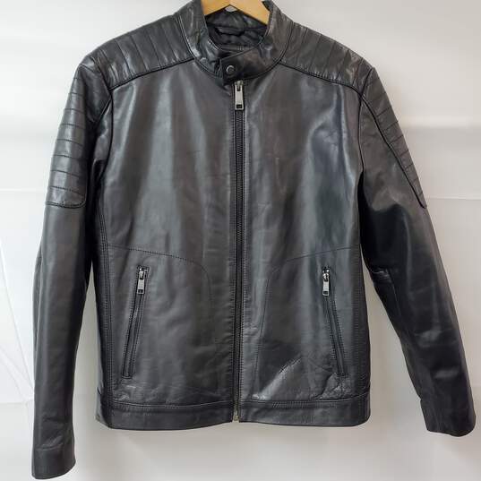 Andrew Marc New York Black Leather Jacket Men's M image number 1