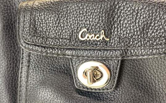 Coach Pebble Leather Crossbody Bag Turn-Lock Closure Silver Hardware Black image number 2