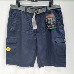 Men's Wearfirst Navy Blue Belted Cargo Shorts Size 38 NWT