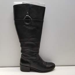 Alfani Leather Briaah Almond Toe Boots Black 7