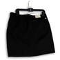 NWT Womens Black Flat Front Button Zip Pocket Stretch Mini Skirt Size 12 image number 2