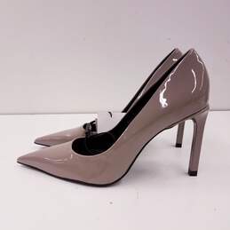 Zara Patent Pointed Toe Heels Taupe 7.5