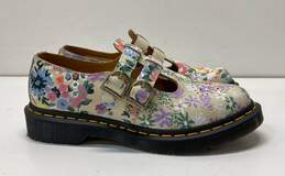 Dr. Martens Beige Leather Floral Print Mary Jane Casual Shoes Women's Size 7