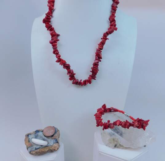 Artisan Red Coral & Pink Shell Jewelry image number 9