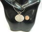 Signed M 925 & 18K Gold Accent Modernist Textured & Open Oval Pendant Necklace image number 4