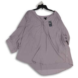 NWT Womens Lavender 3/4 Sleeve V-Neck Pullover Blouse Top Size 4/4X/26