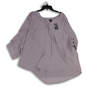 NWT Womens Lavender 3/4 Sleeve V-Neck Pullover Blouse Top Size 4/4X/26 image number 1