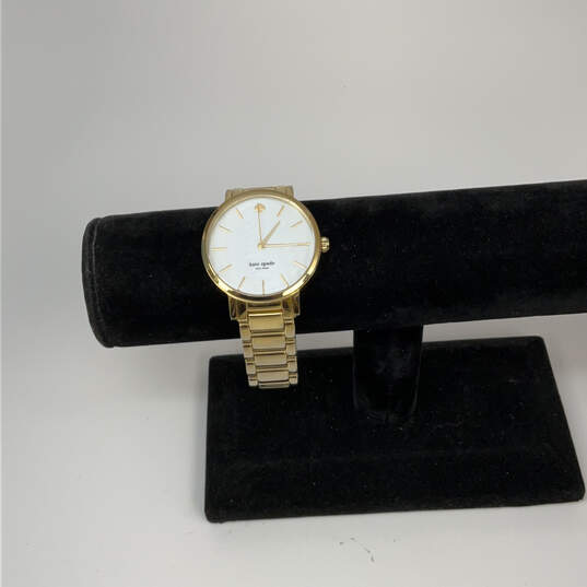 Designer Kate Spade Gold-Tone Round Dial Chain Strap Analog Wristwatch image number 1