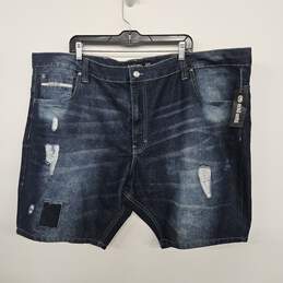 Blue Denim Distressed Jean Shorts alternative image